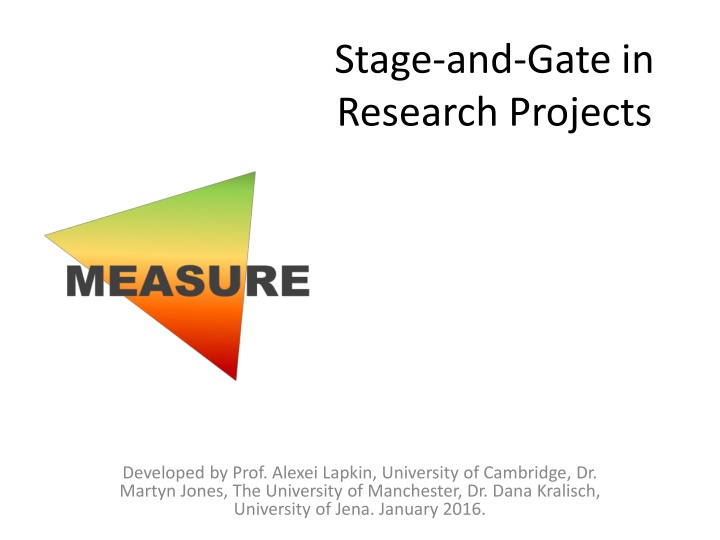 stage and gate in research projects