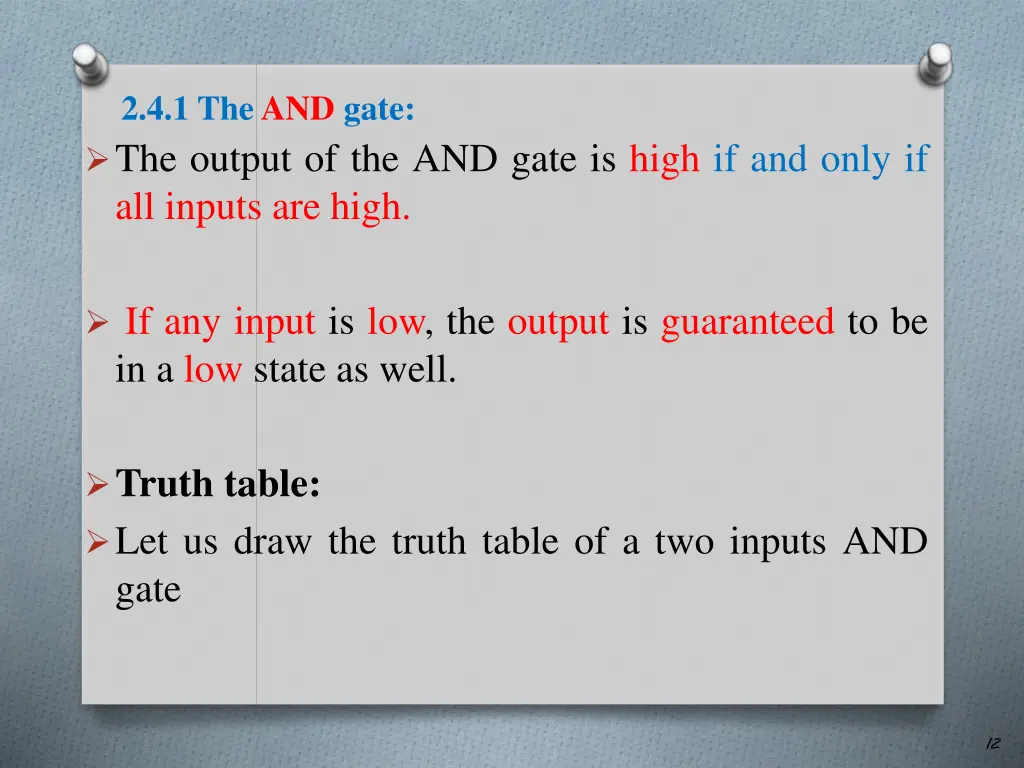 2 4 1 the and gate the output of the and gate