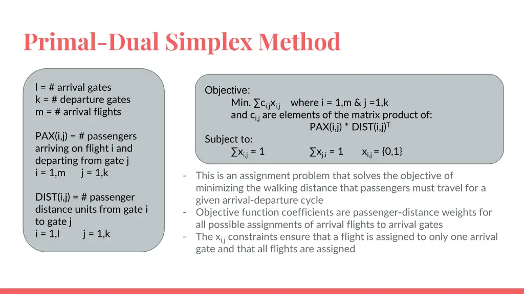 primal dual simplex method