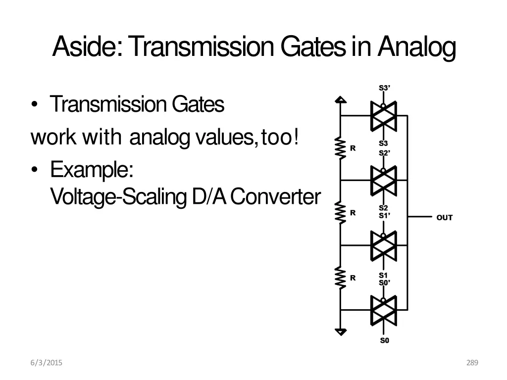 aside transmission gates inanalog