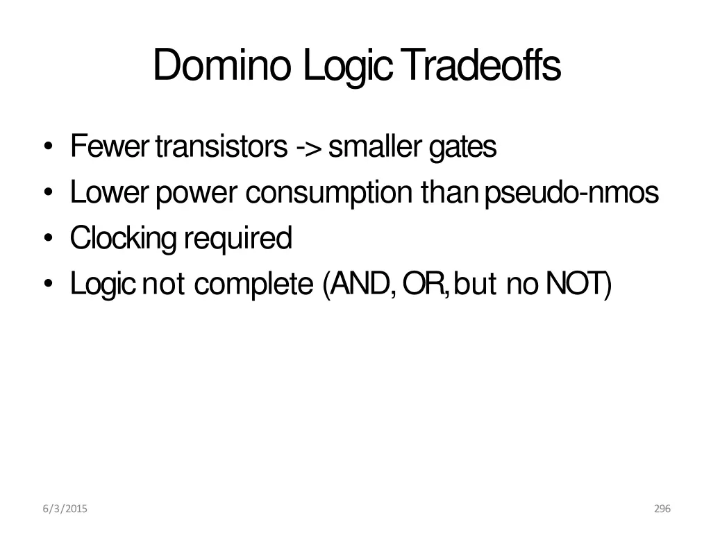 domino logictradeoffs