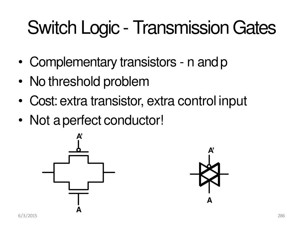 switch logic transmissiongates