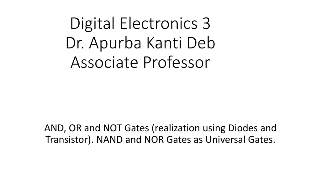 digital electronics 3 dr apurba kanti