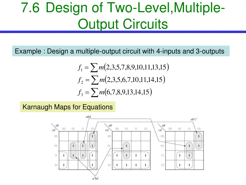 7 6 design of two level multiple output circuits 2