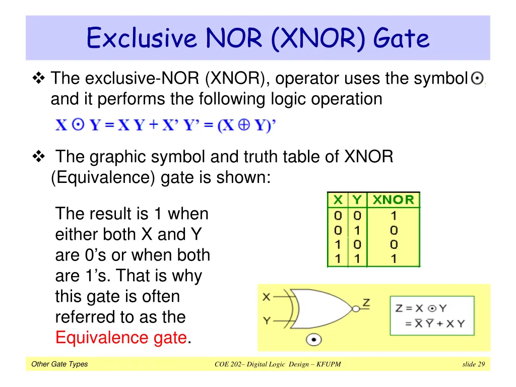 exclusive nor xnor gate