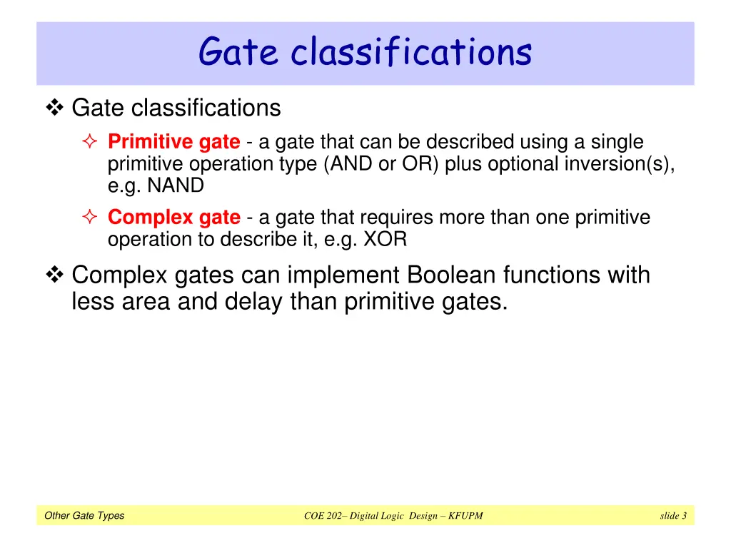 gate classifications