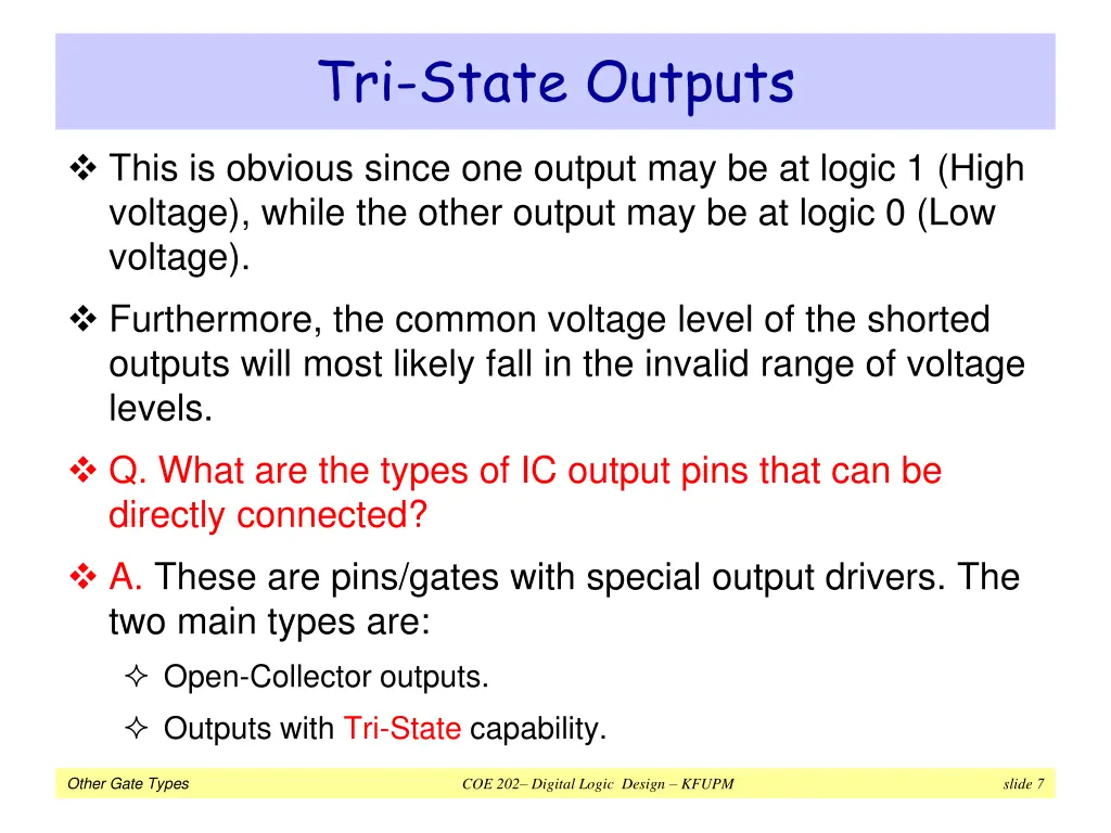 tri state outputs 1