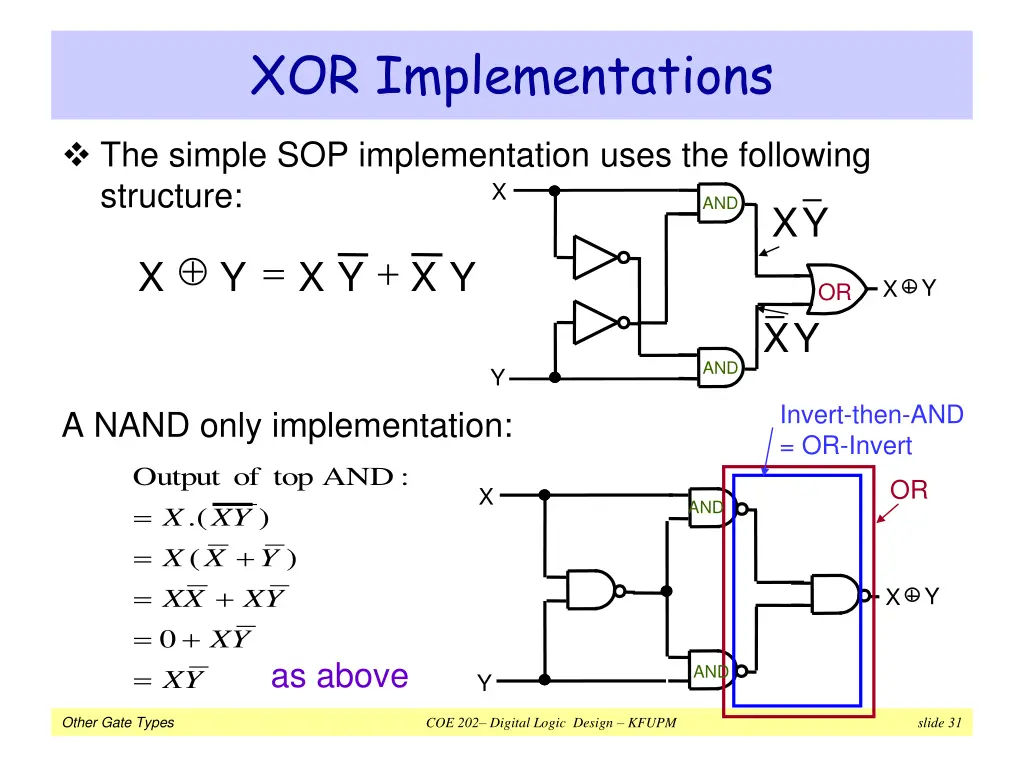 xor implementations