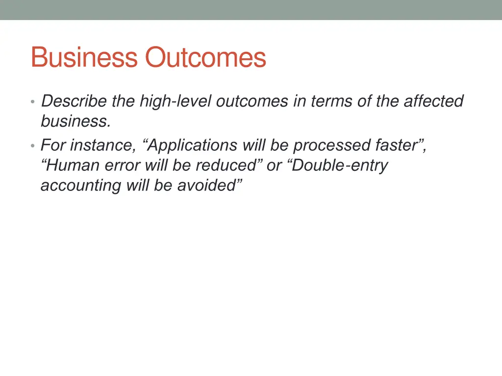 business outcomes