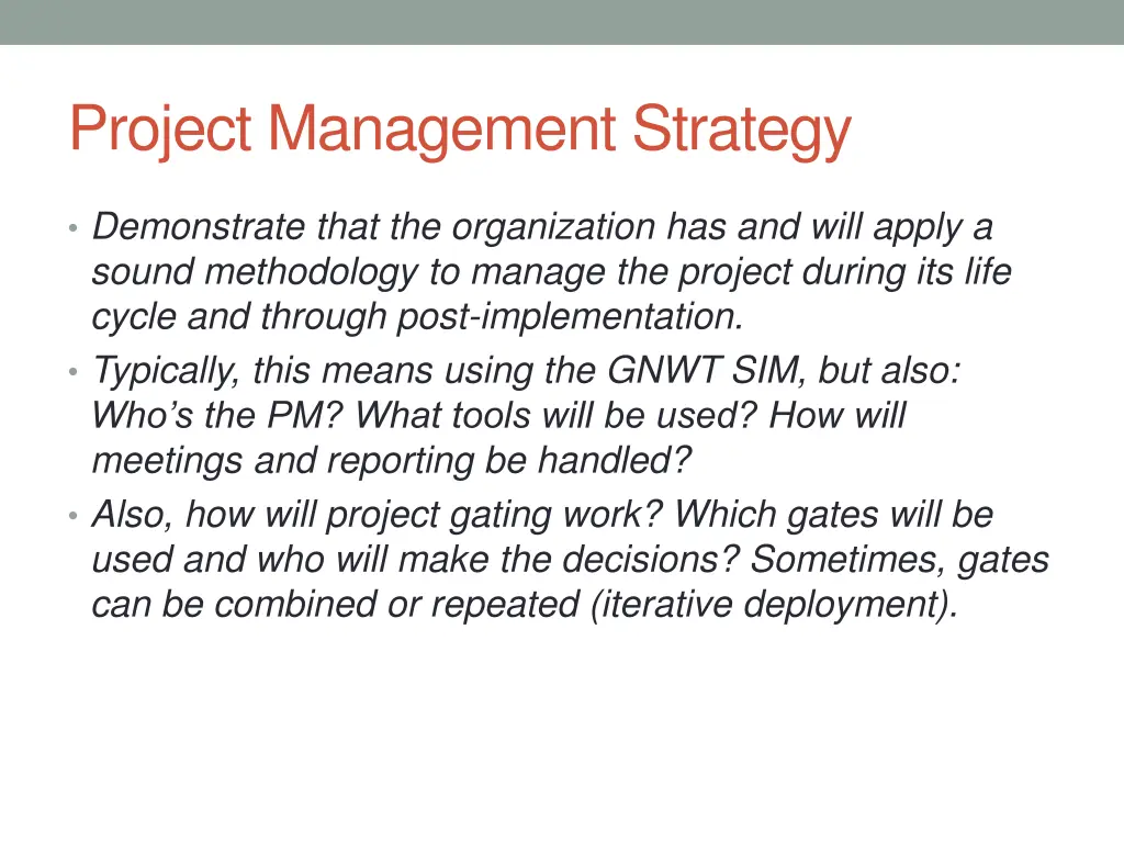 project management strategy