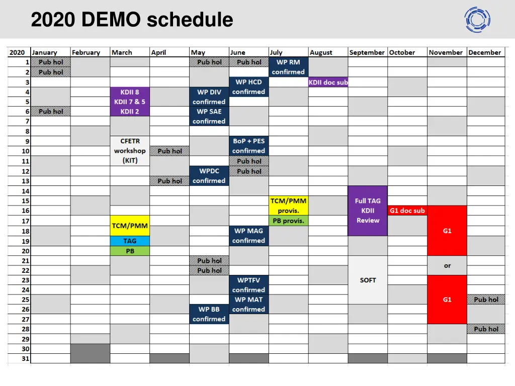 2020 demo schedule