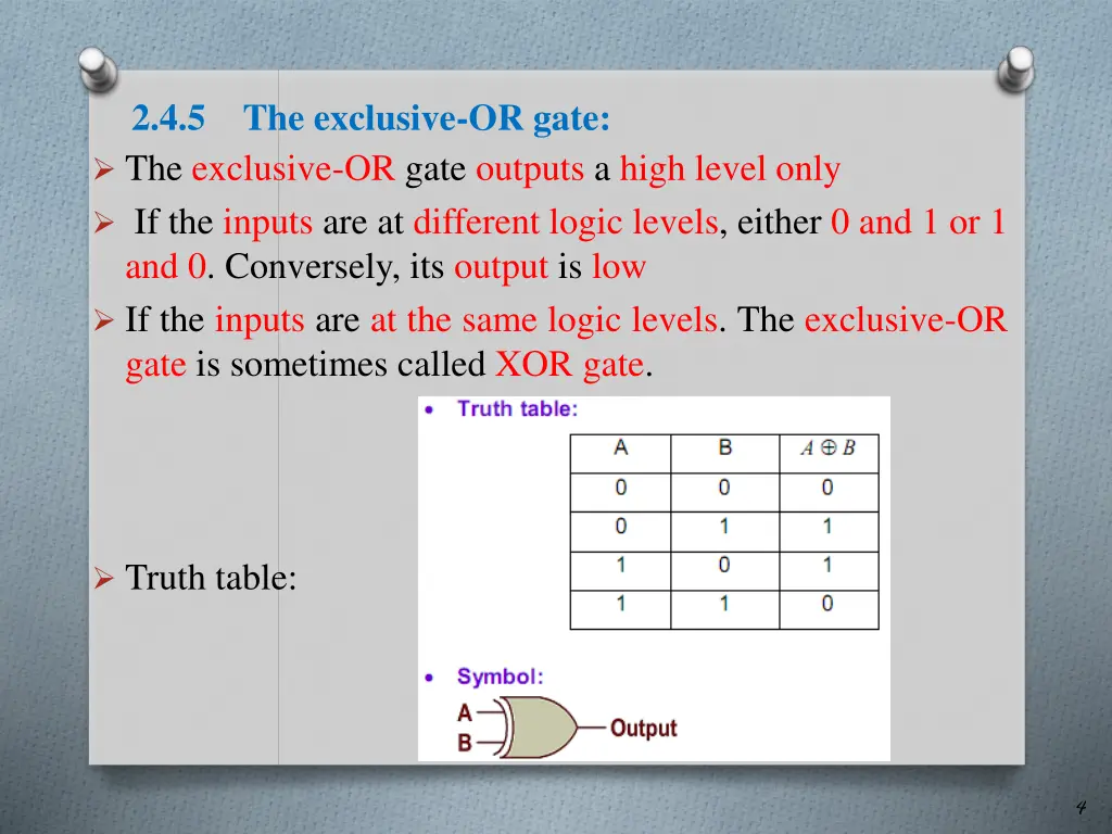 2 4 5 the exclusive or gate the exclusive or gate