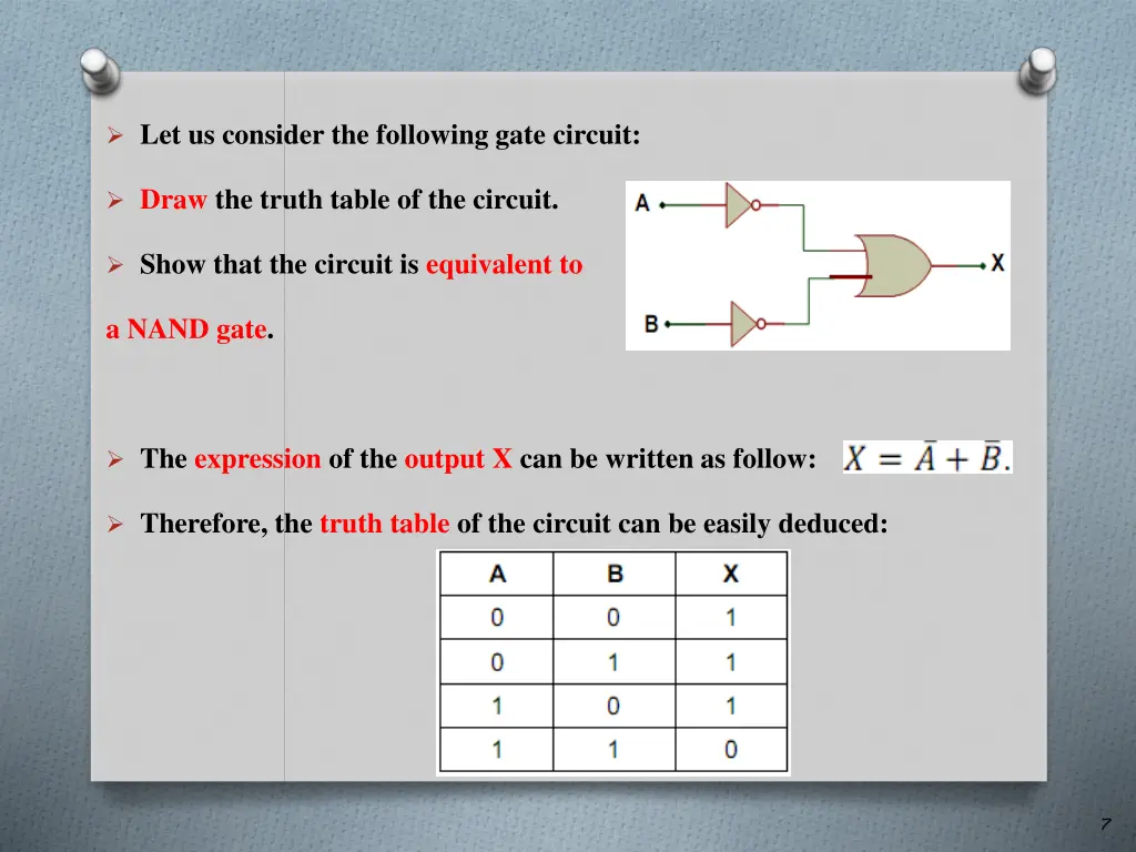 let us consider the following gate circuit