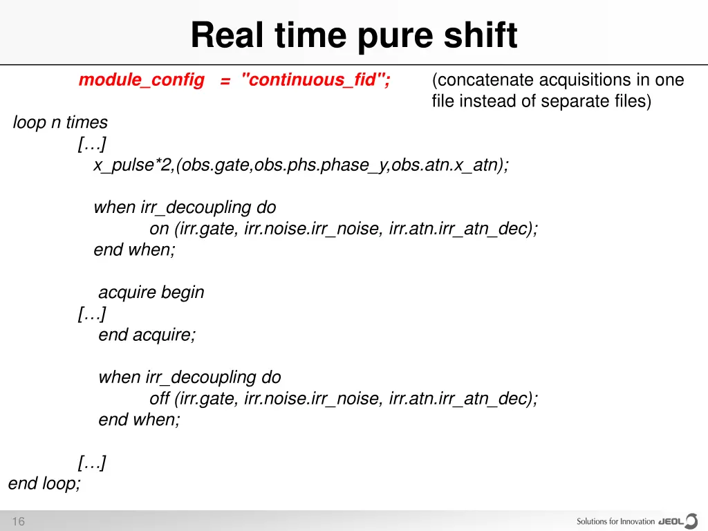 real time pure shift