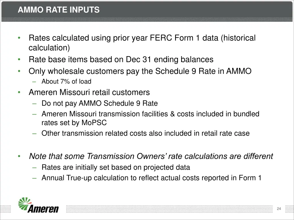 ammo rate inputs