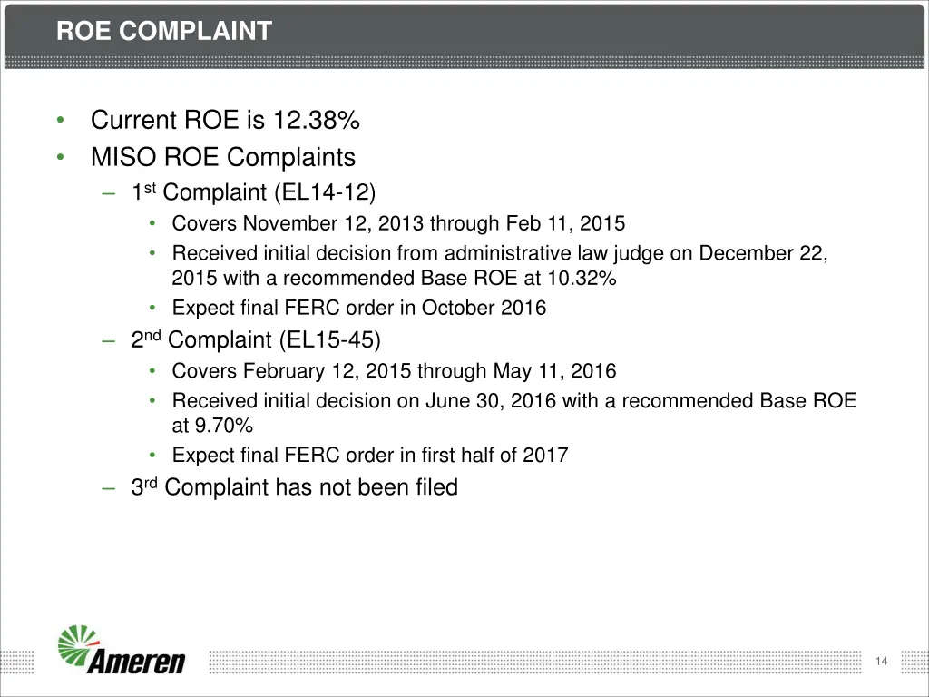 roe complaint