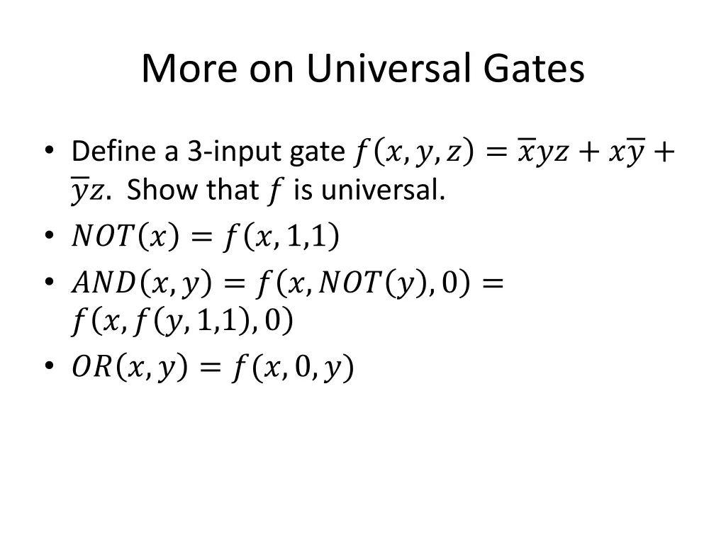 more on universal gates