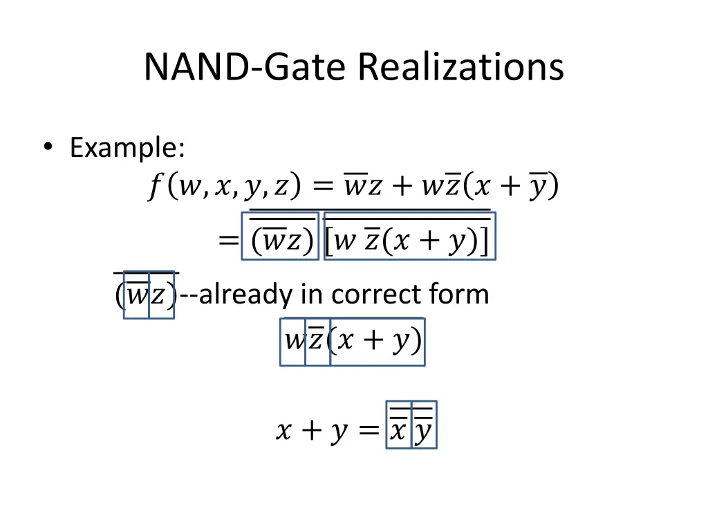 nand gate realizations 1