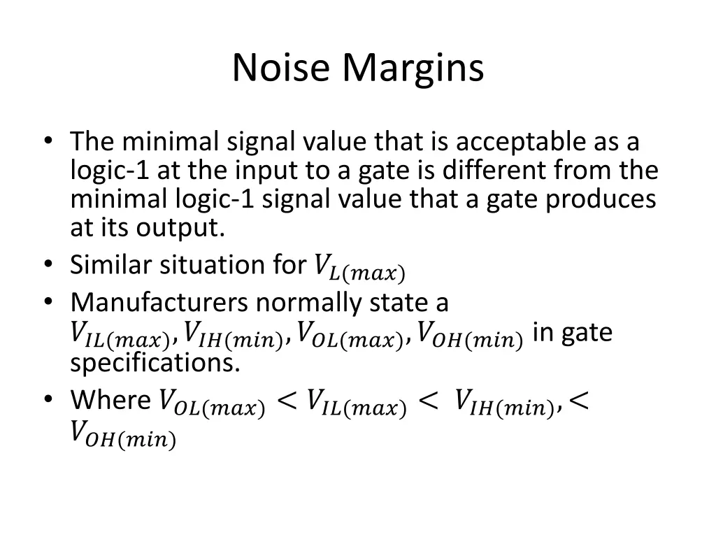 noise margins