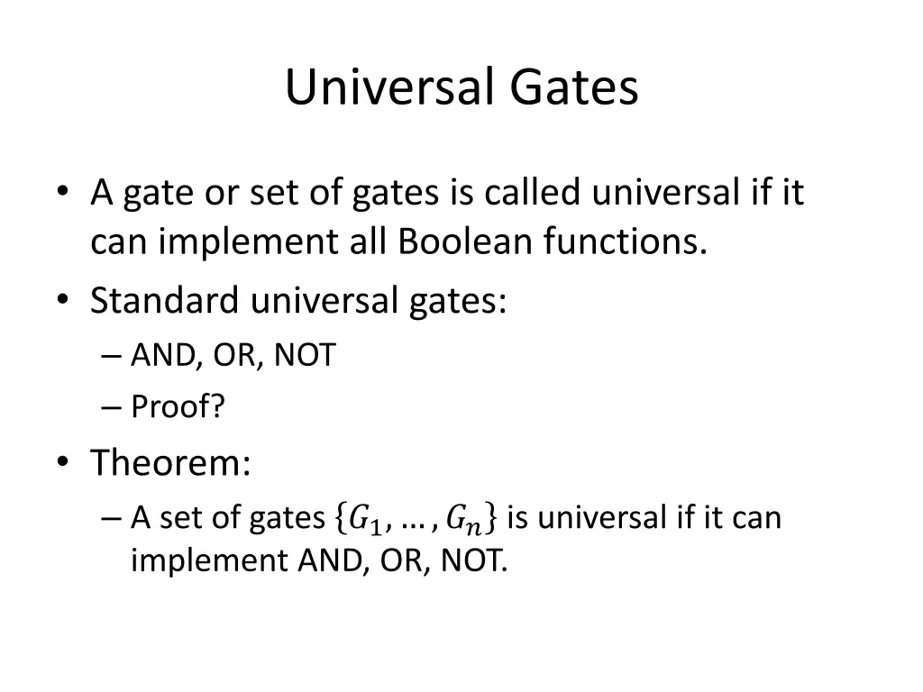 universal gates