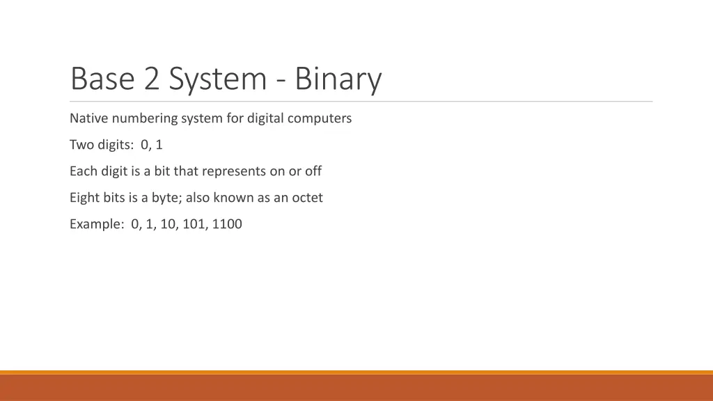 base 2 system binary