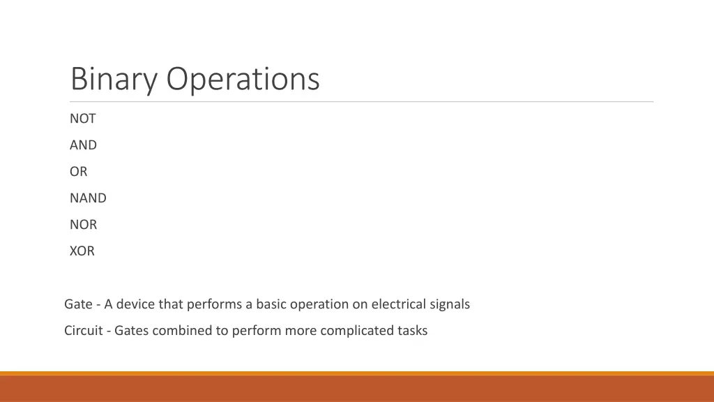 binary operations