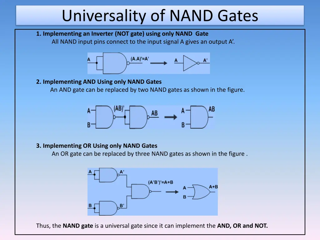 universality of nand gates