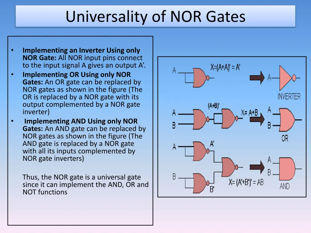 universality of nor gates