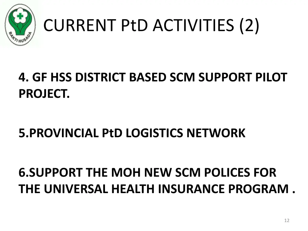 current ptd activities 2