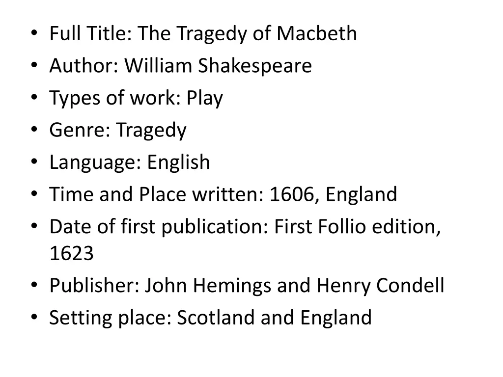 full title the tragedy of macbeth author william