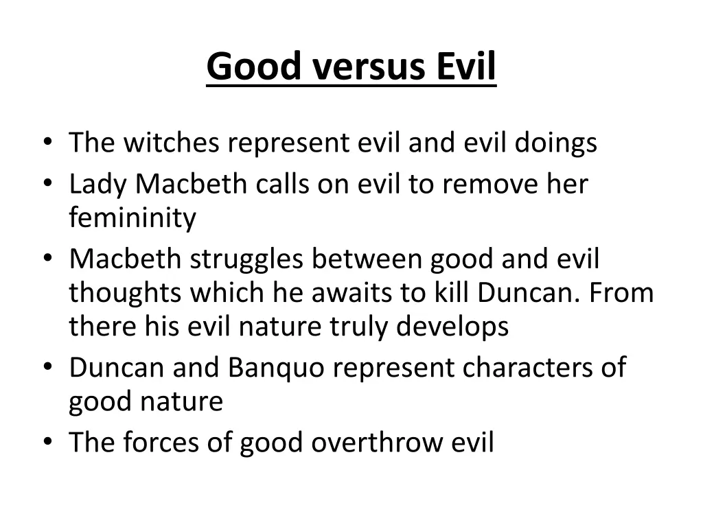 good versus evil