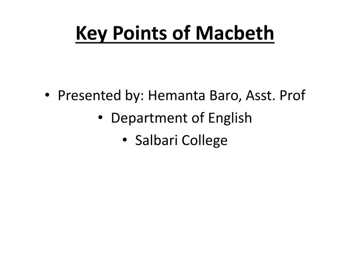 key points of macbeth