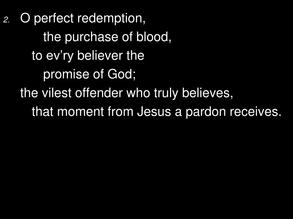 2 o perfect redemption the purchase of blood