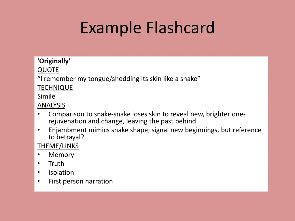 example flashcard