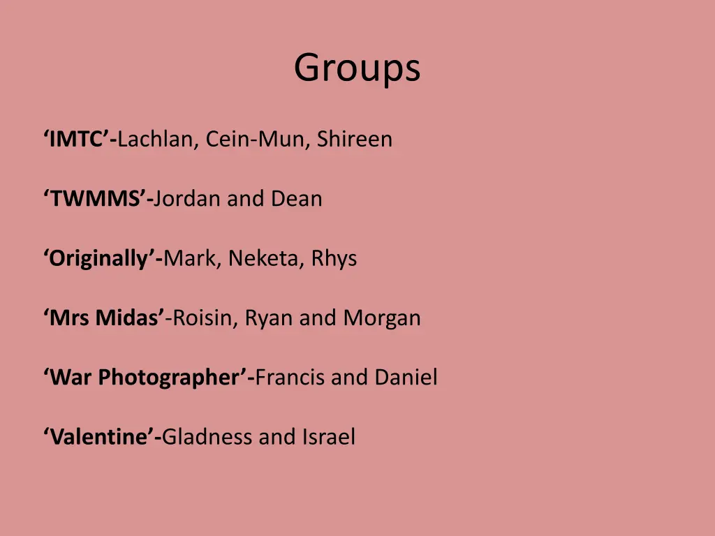 groups