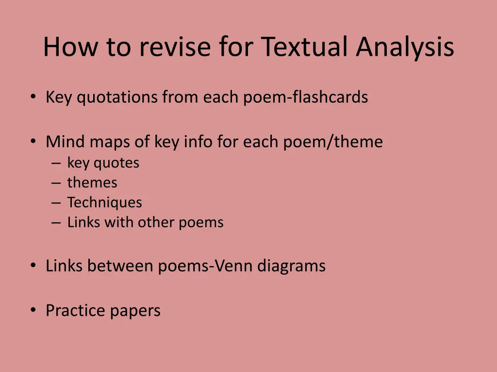 how to revise for textual analysis