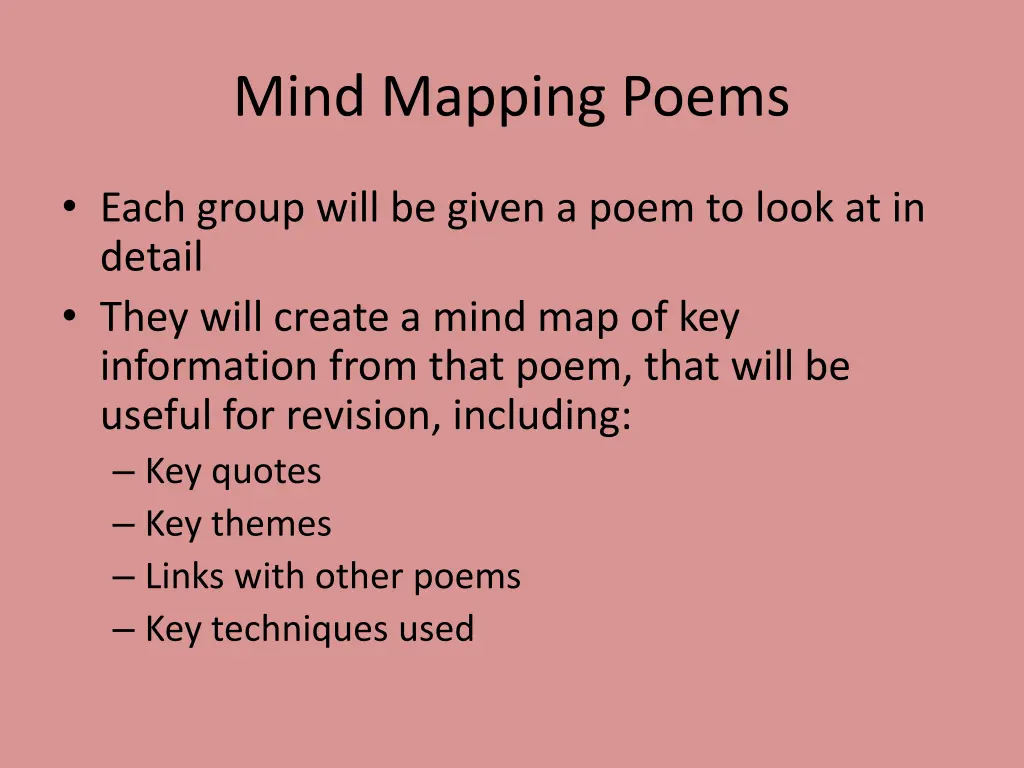 mind mapping poems