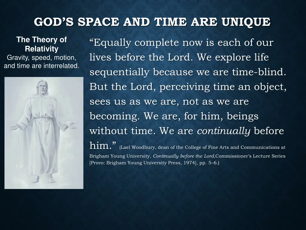 god s space and time are unique 1