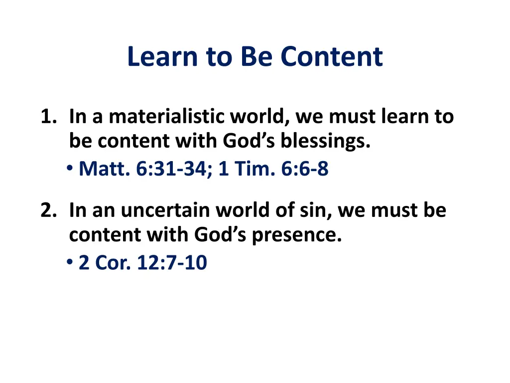 learn to be content 1