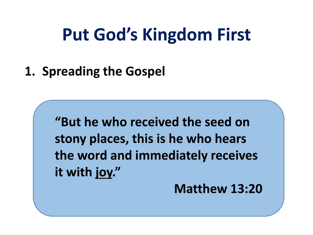 put god s kingdom first 1