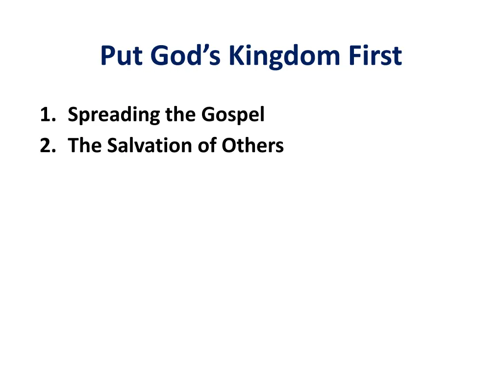 put god s kingdom first 5