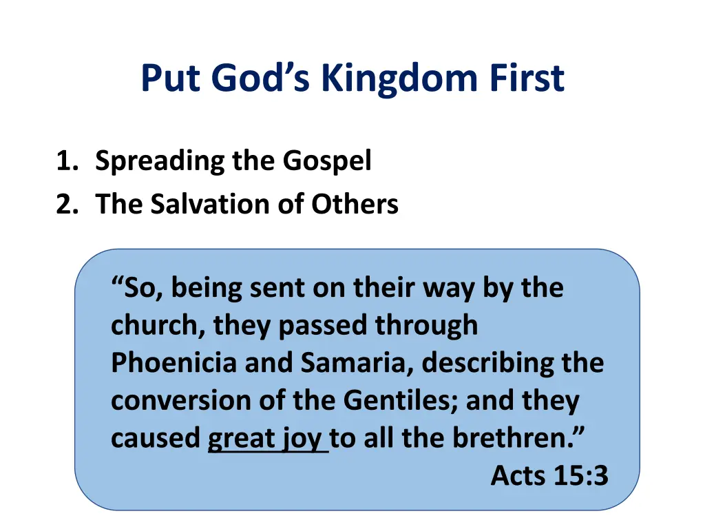 put god s kingdom first 8