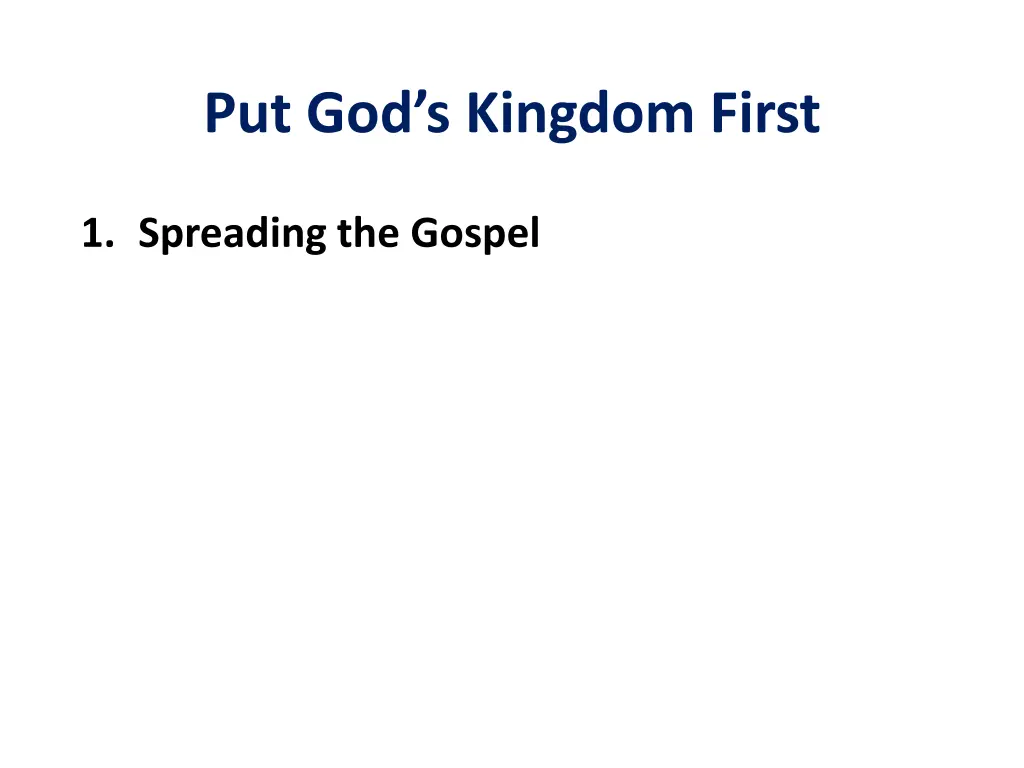 put god s kingdom first