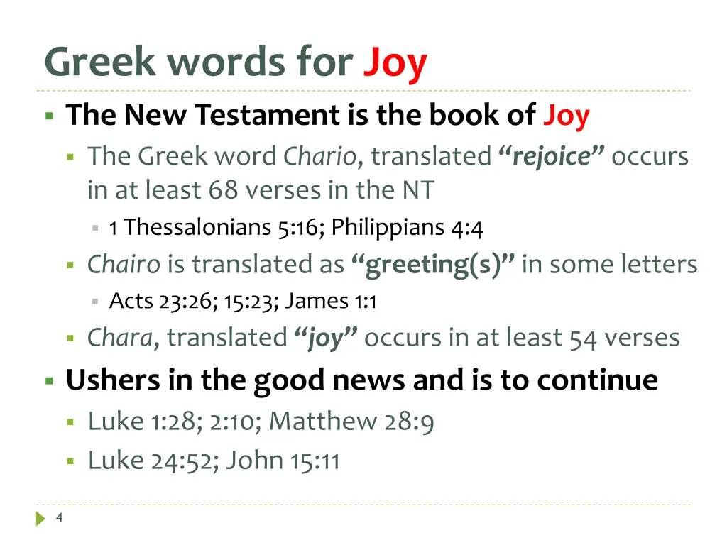 greek words for joy