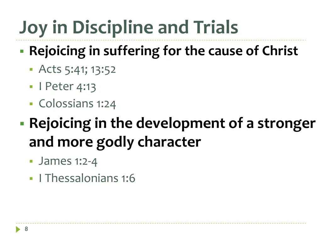 joy in discipline and trials