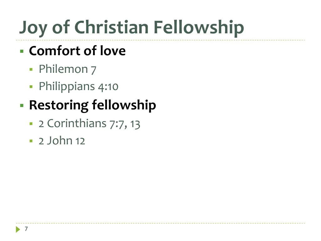 joy of christian fellowship