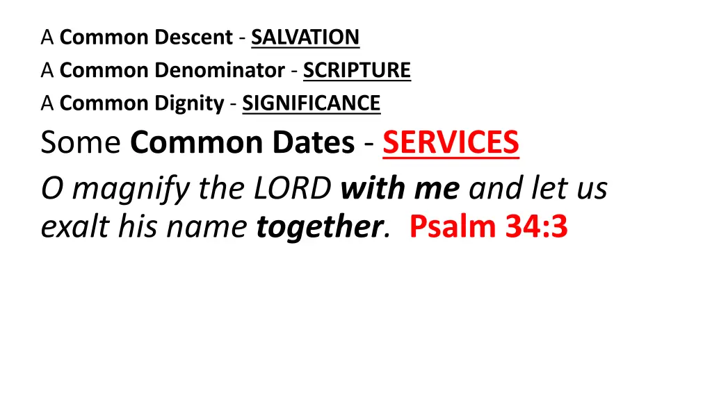 a common descent salvation a common denominator 2