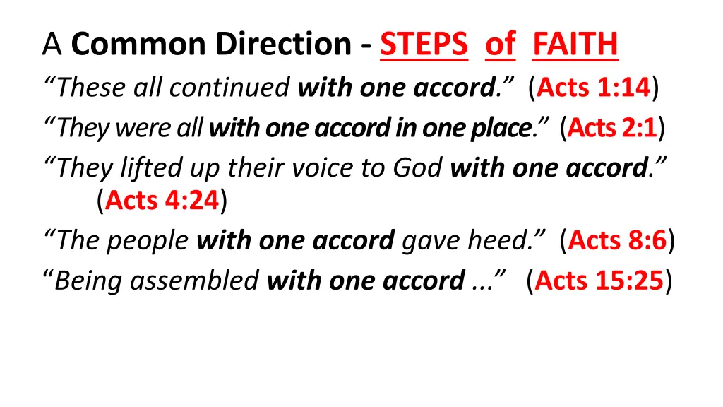 a common direction steps of faith these