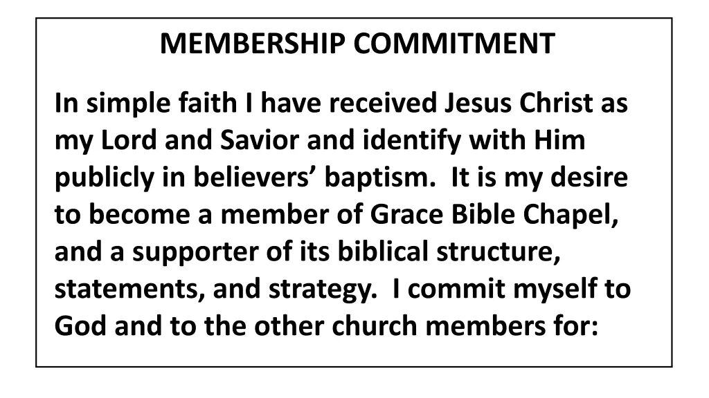 membership commitment