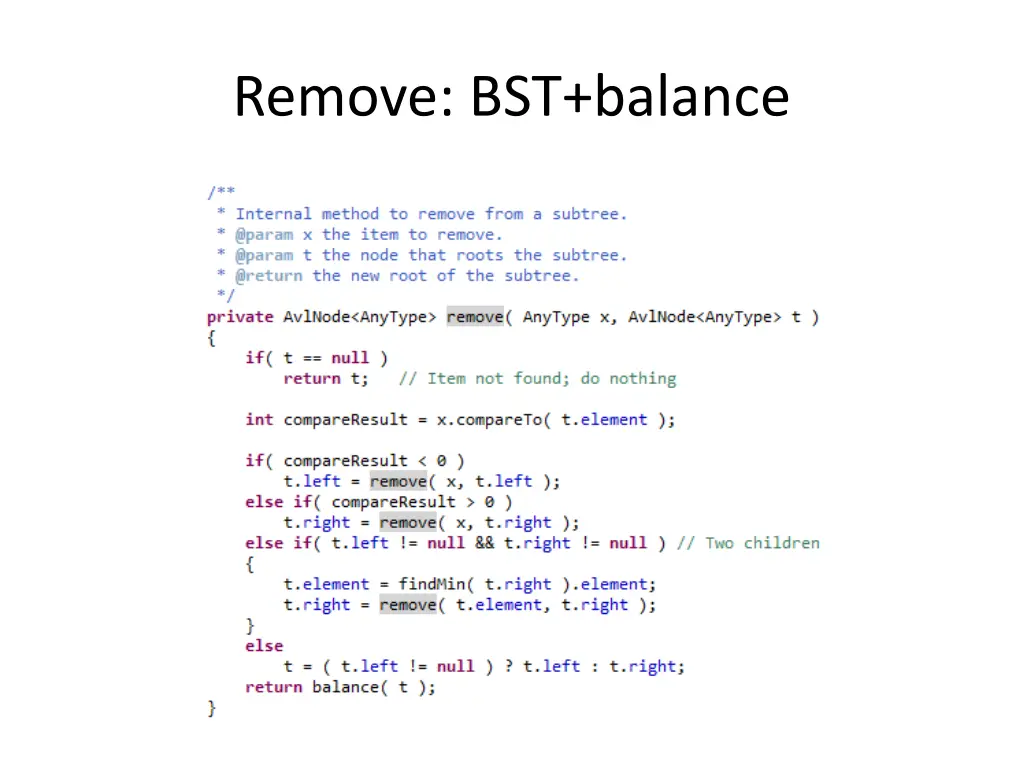 remove bst balance